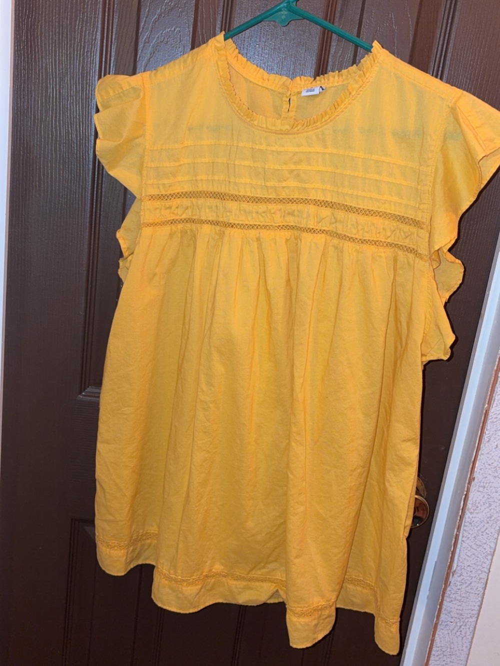 Old Navy Yellow Ruffle Neck Blouse
